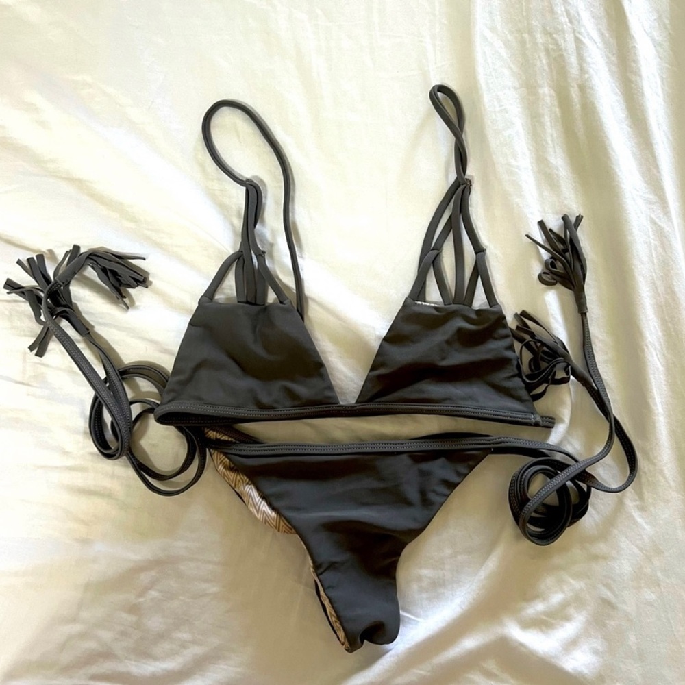 *Rare* Acacia Swim Set. Charcoal Gray.